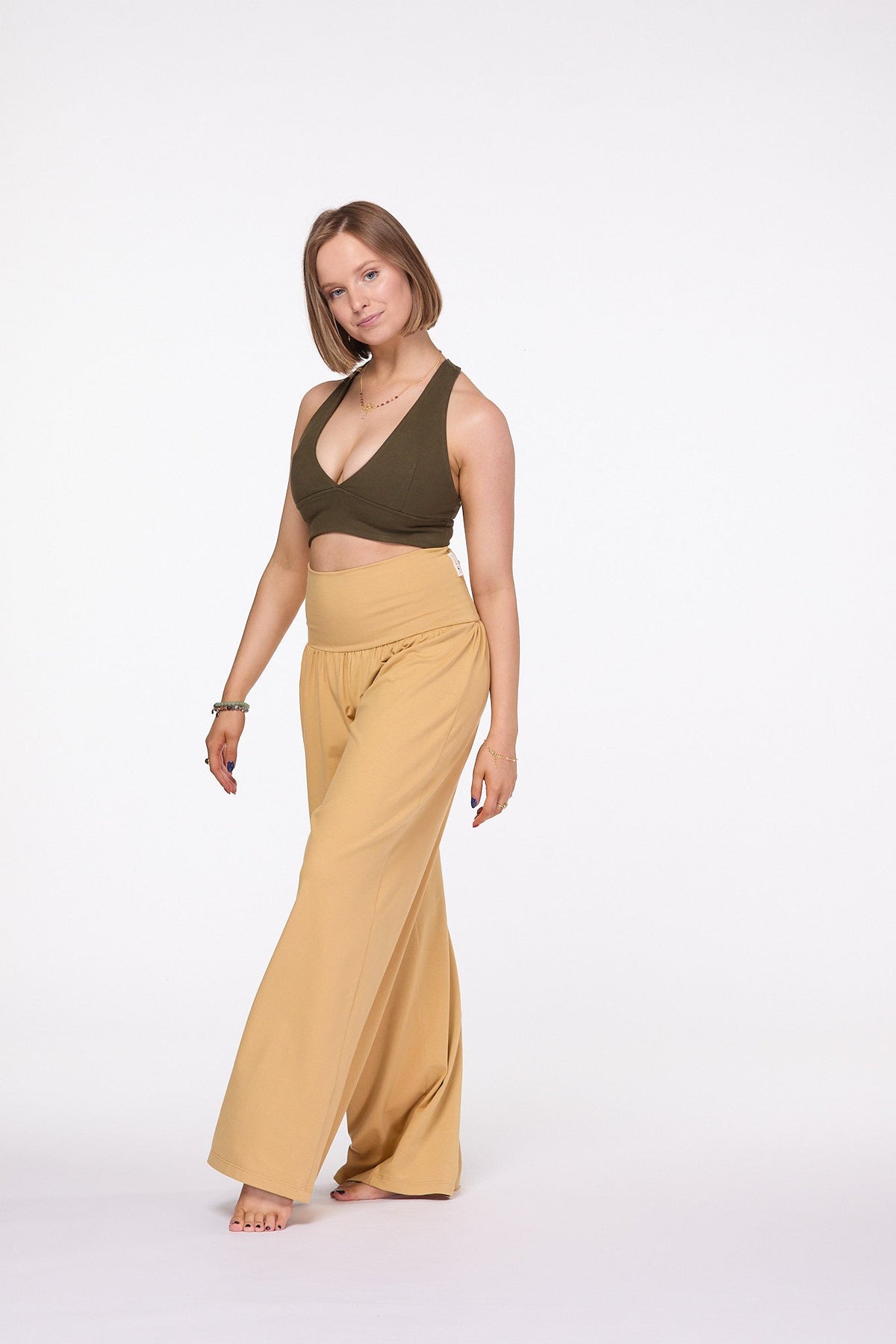 Palazzo Wide Leg Pants | Mustard