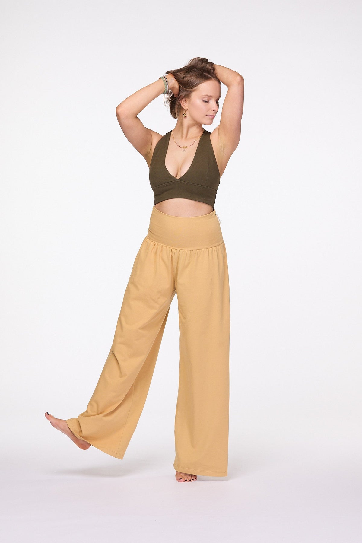 Palazzo Wide Leg Pants | Mustard