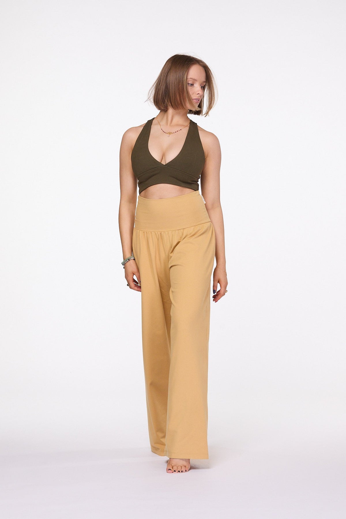 Palazzo Wide Leg Pants | Mustard