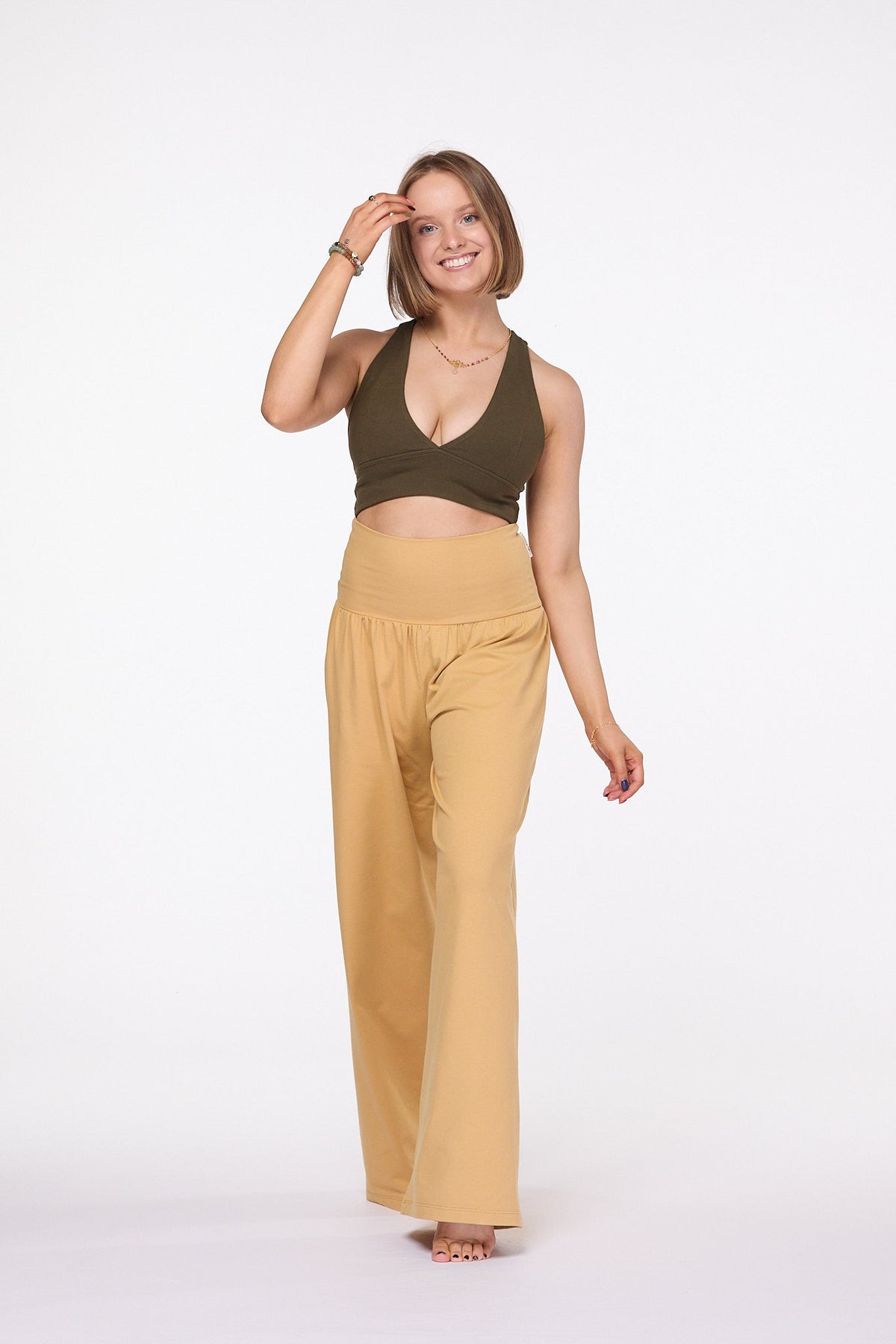 Palazzo Wide Leg Pants | Mustard