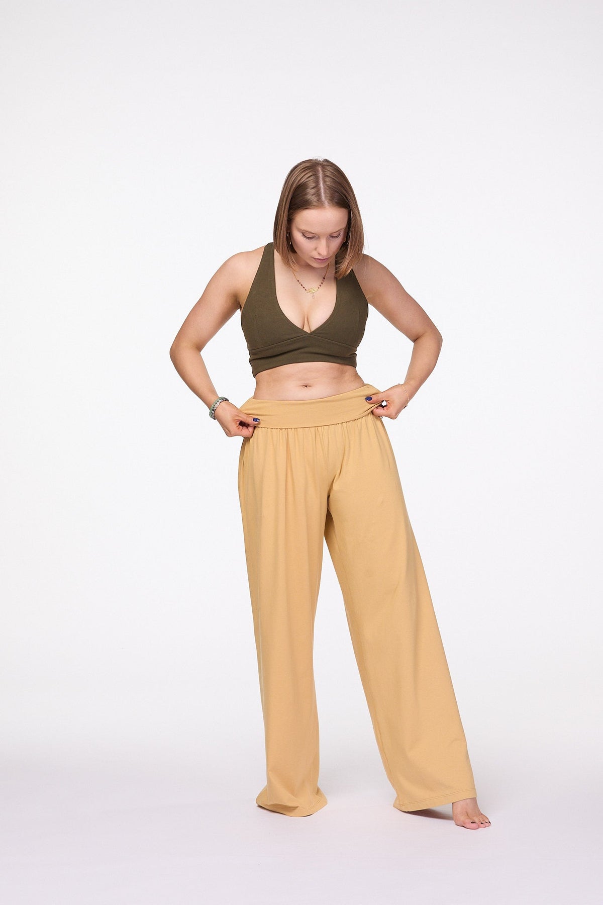 Palazzo Wide Leg Pants | Mustard