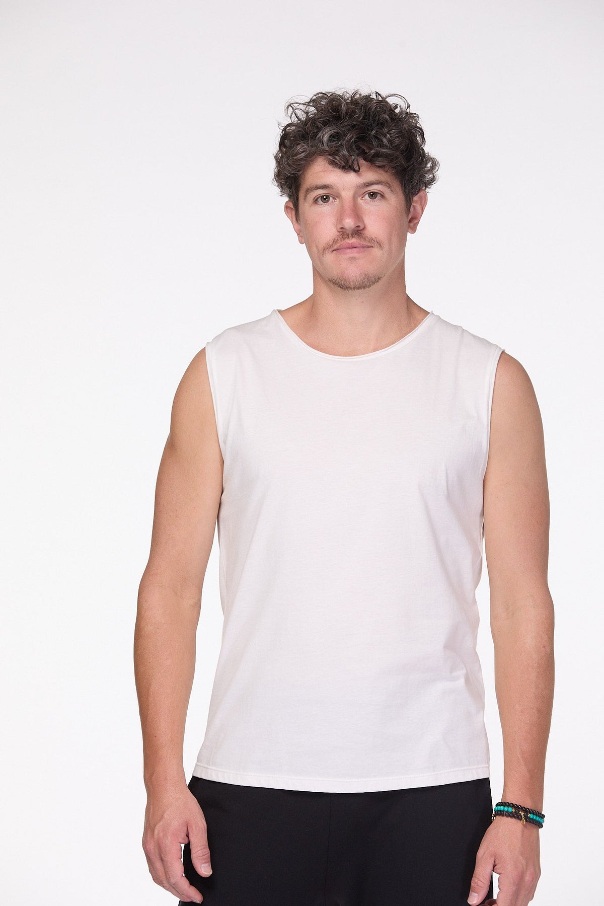 White Slim Fit Cotton Mens Tank Top Luna & Soul Australia 2