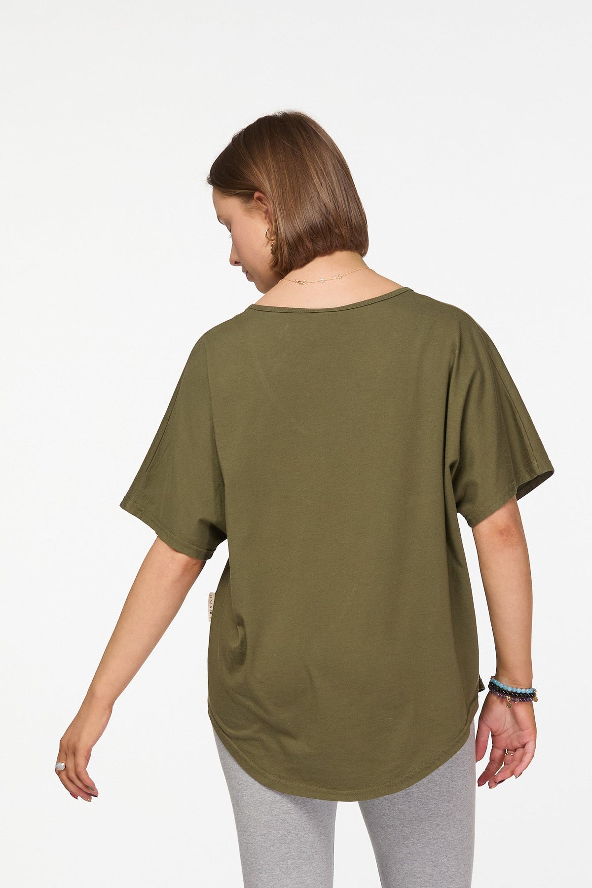 Women's Organic Cotton slouchy  boxy tee  V-Neck T-Shirt Australia