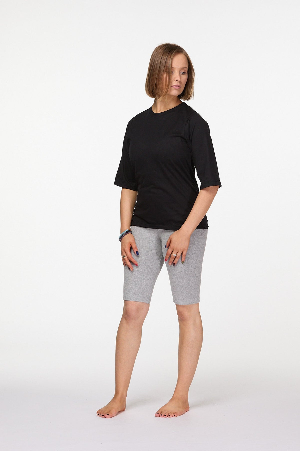 3/ 4 Sleeve Tee | Black