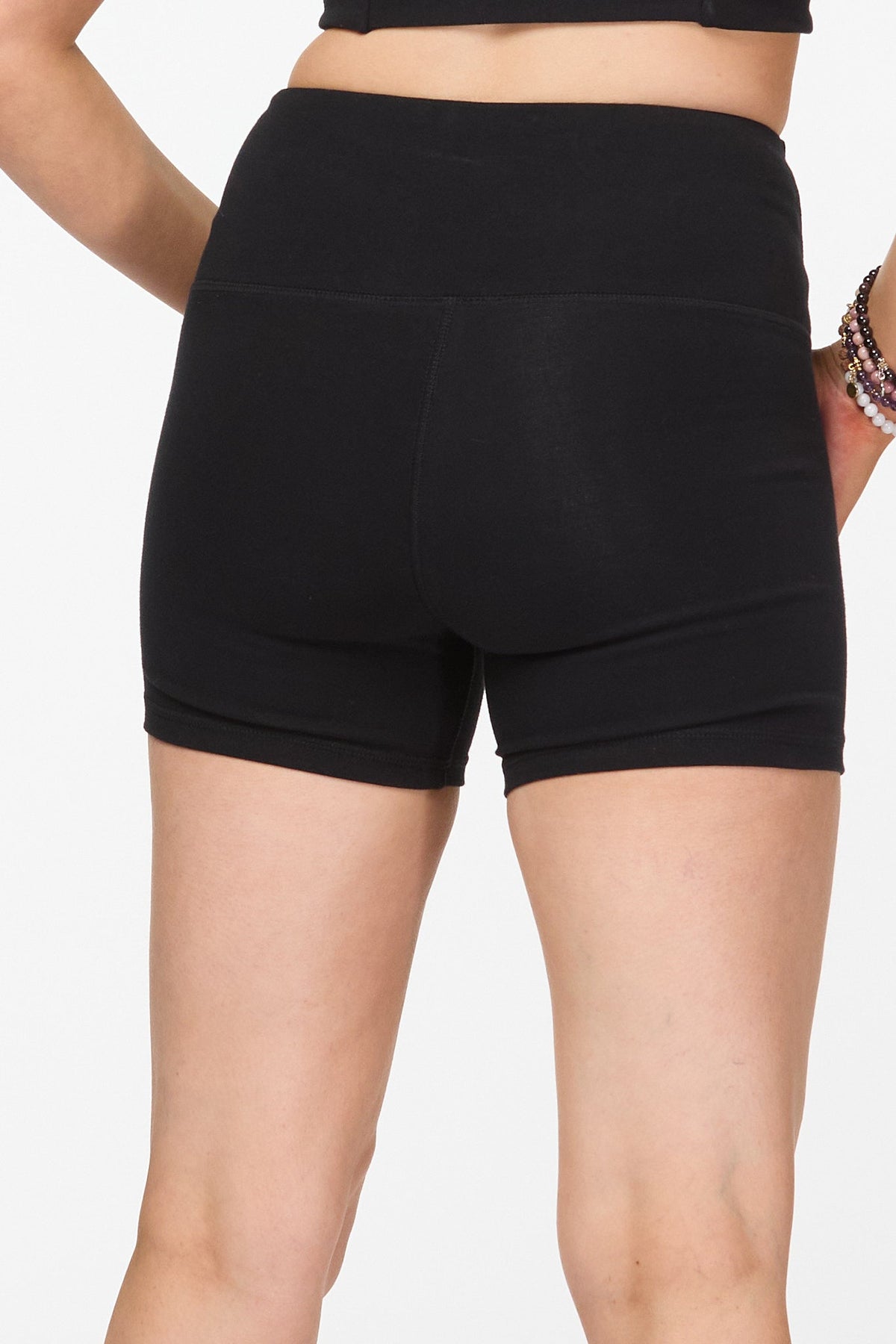 black cotton hot pants for yoga luna & Soul Australia