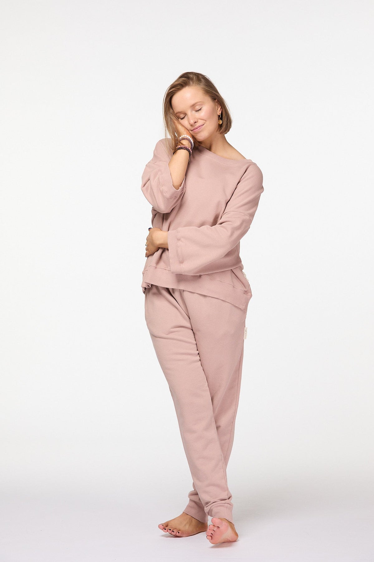 Pink Women's Organic Cotton Track Pants Outfit Luna & Soul Australia