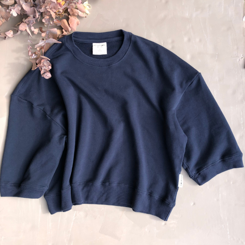 Navy Cotton Sweater made in Australia