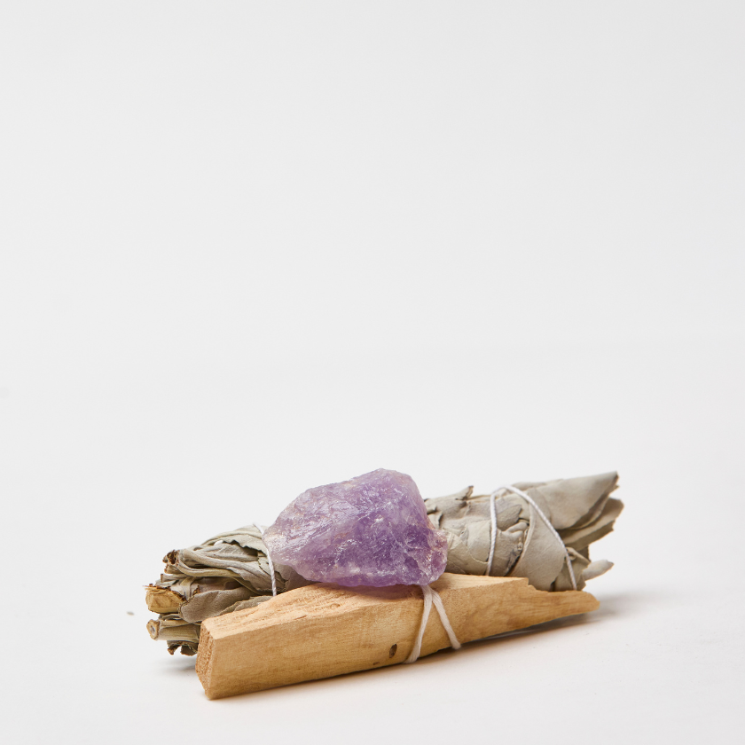 Mini Sage Smudge Kit White Sage with Palo Santo & Amethyst Crystal  Luna & Soul Australia 1
