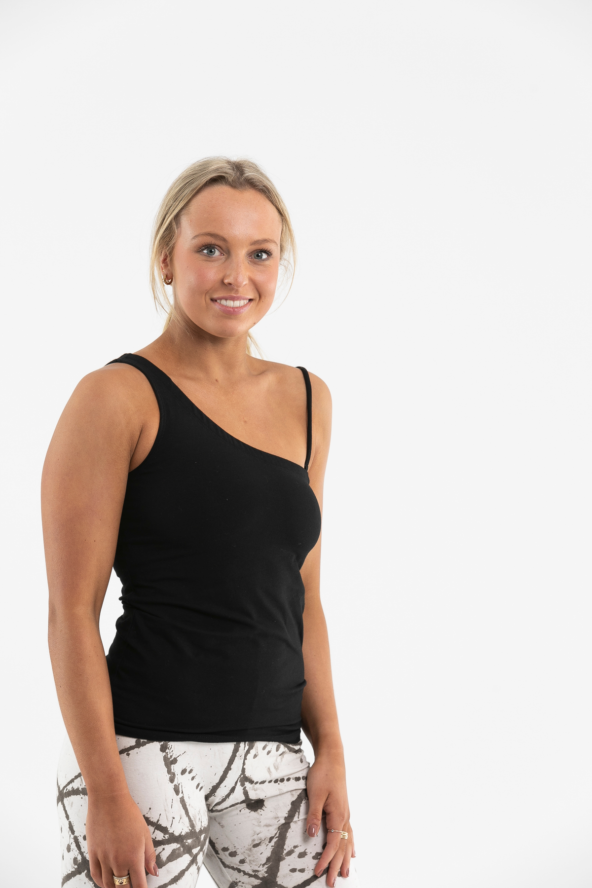 Asymmetric Tank Top for women Black Luna & Soul Australia  4