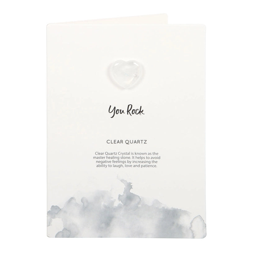 Clear Quartz Crystal Heart Greeting Card Luna & Soul Australia