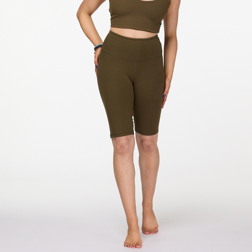 sustainably made high waisted biker shorts in cotton Australia