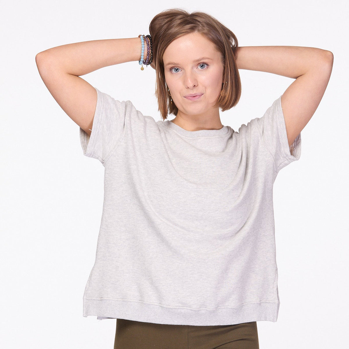 Organic Terry Cotton T shirt Grey Luna & Soul Melbourne