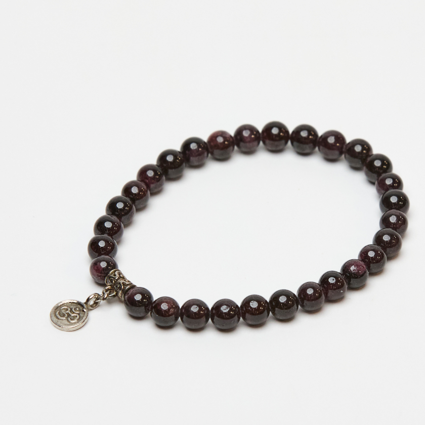 I am Passionate Garnet Mens Mala Bracelet