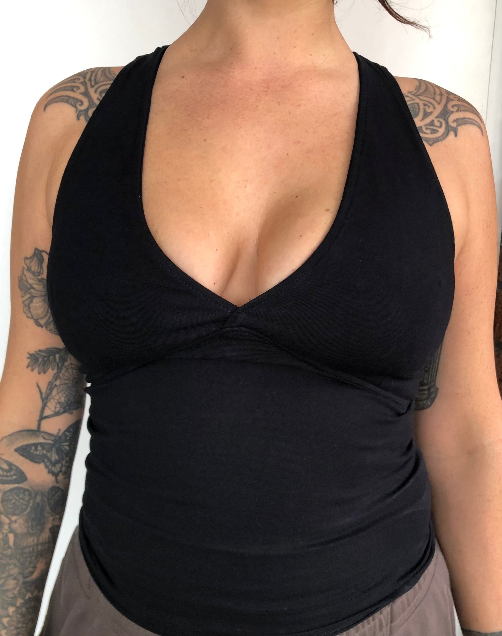 Organic Cotton Yoga Tank Black