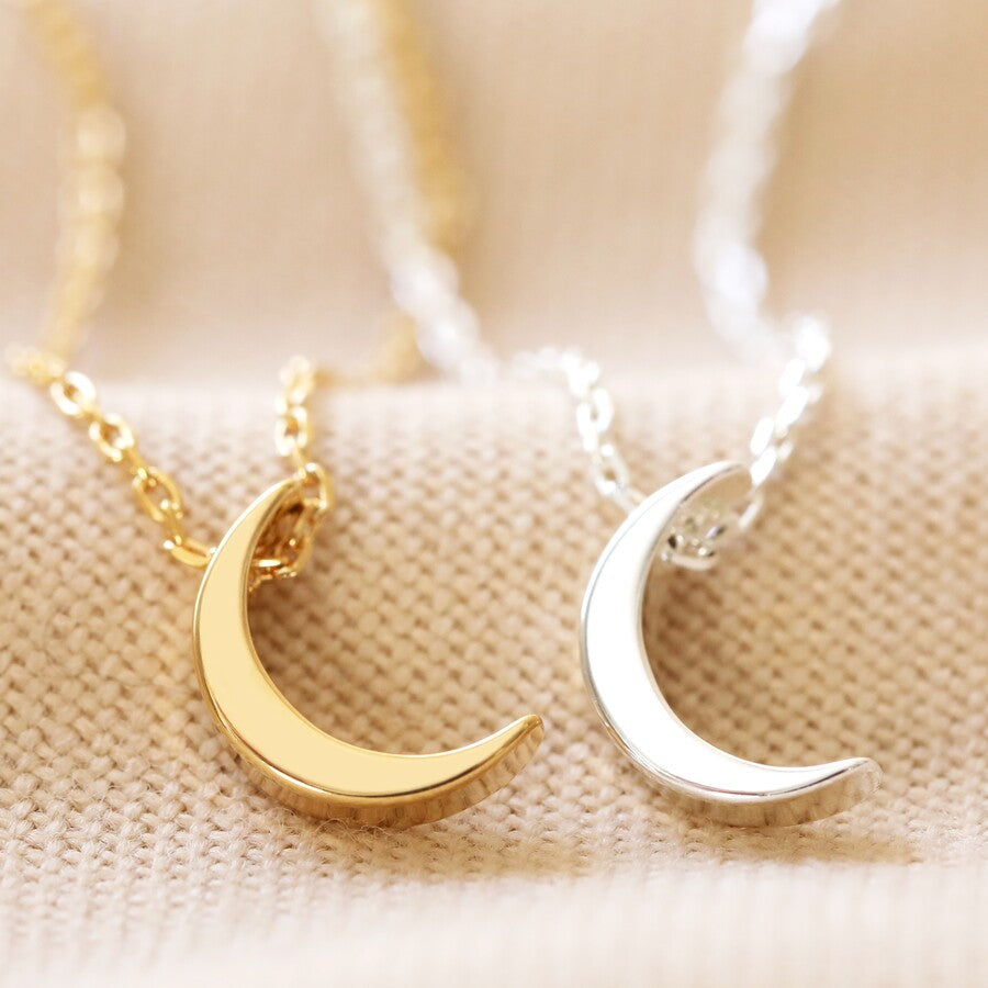 Crescent Moon Necklace | Silver