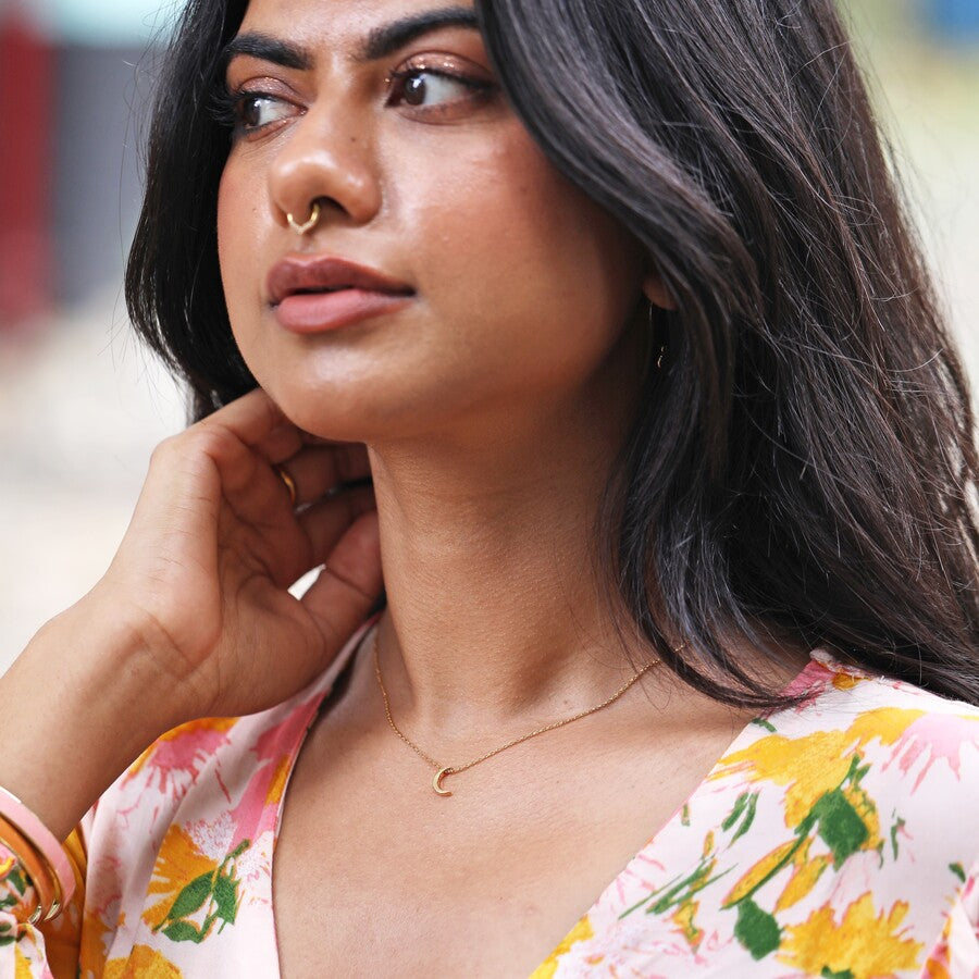 Gold Crescent Moon Necklace  Australia