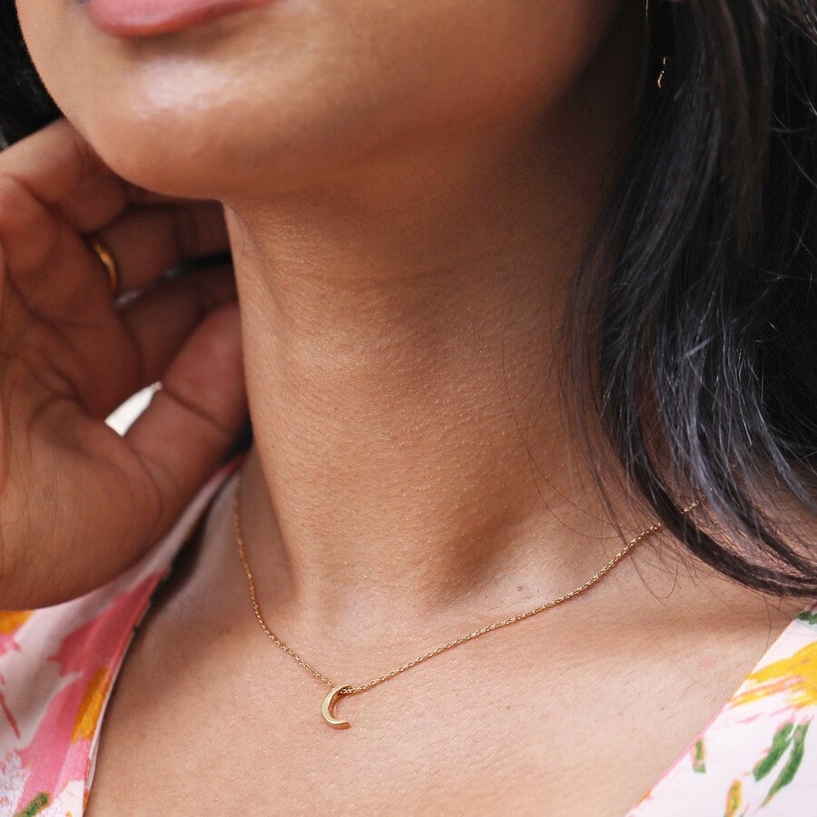 Gold Crescent Moon Necklace  Australia
