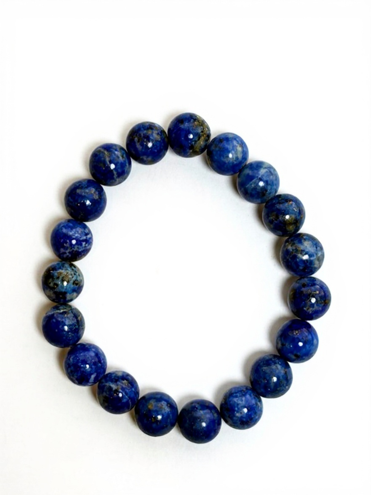 Lapis Lazuli crystal bracelet with 10mm round deep blue beads for wisdom and clarity
