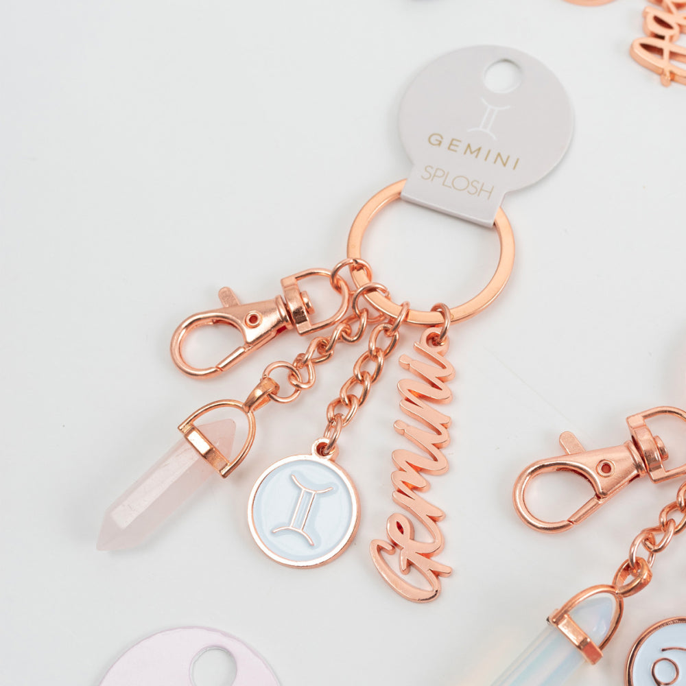 Gemini Keyring _ Zodiac Keychain_ Luna & Soul