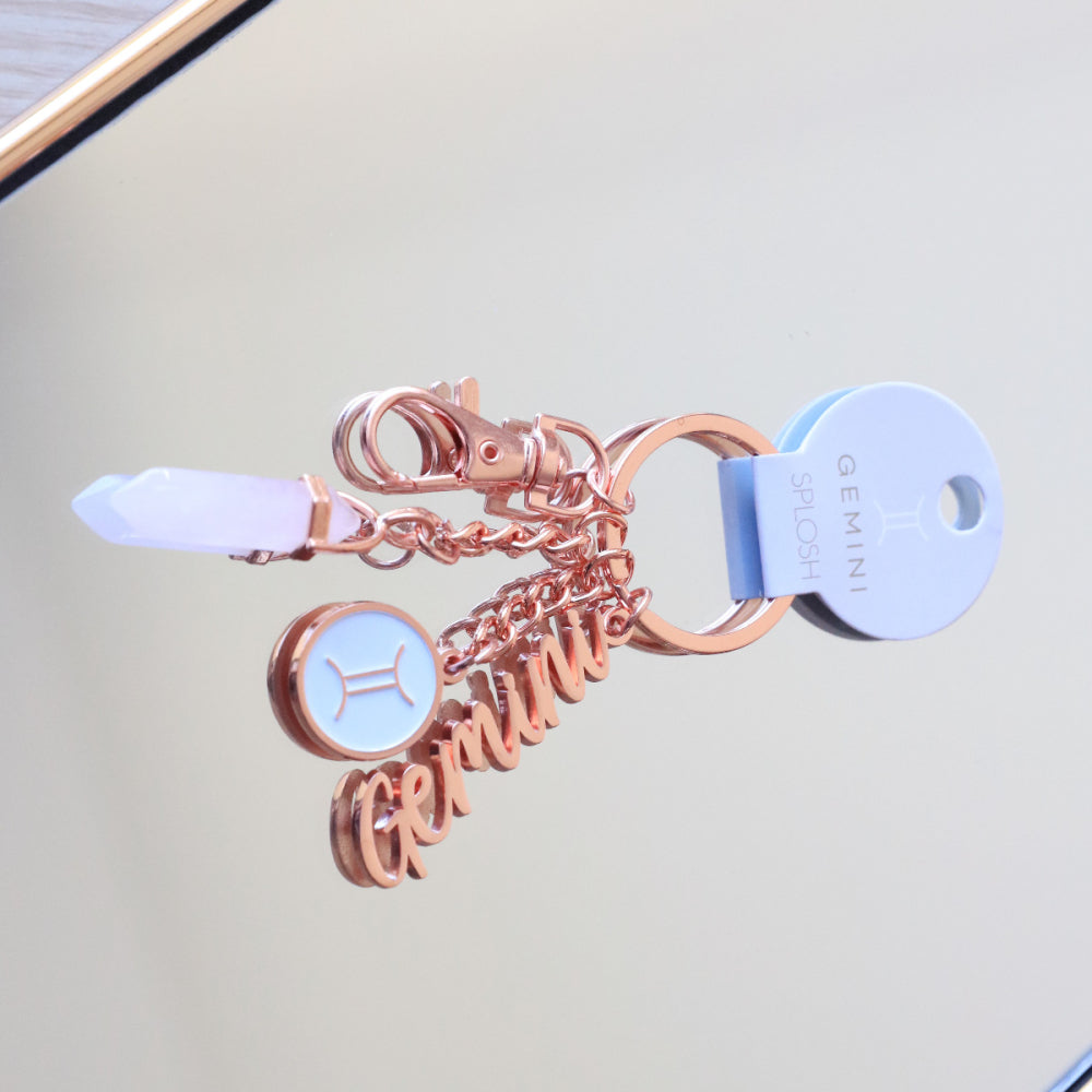 Gemini Keyring _ Zodiac Keychain_ Luna & Soul