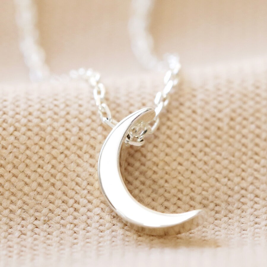 Crescent Moon Necklace | Silver