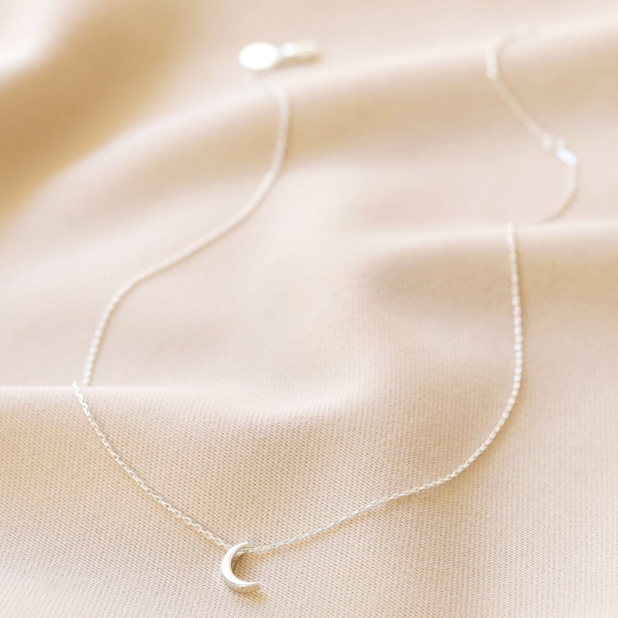 Crescent Moon Necklace | Silver