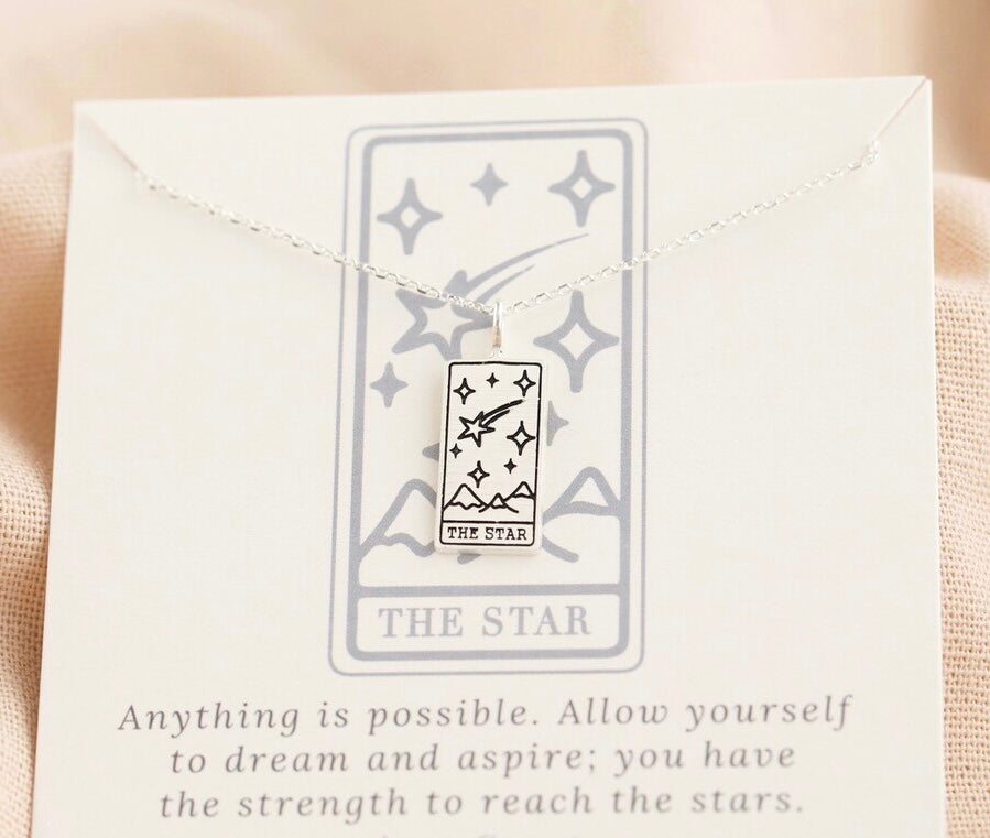 Star Tarot Card Necklace | Silver