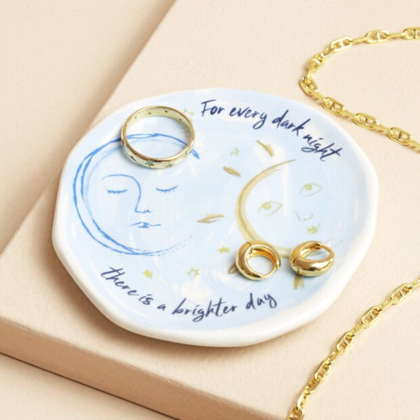 Sun and Moon Face Trinket Dish