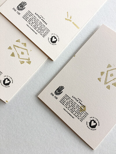 Handmade New Beginnings letterpress card, eco-friendly stationery