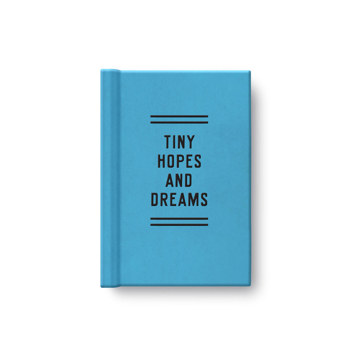 Tiny pocket-sized diary with gilded pages on a neutral background
