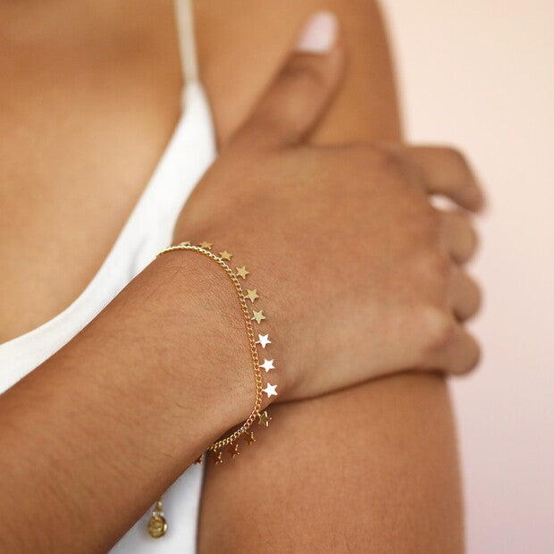 Bracelet gold with stars