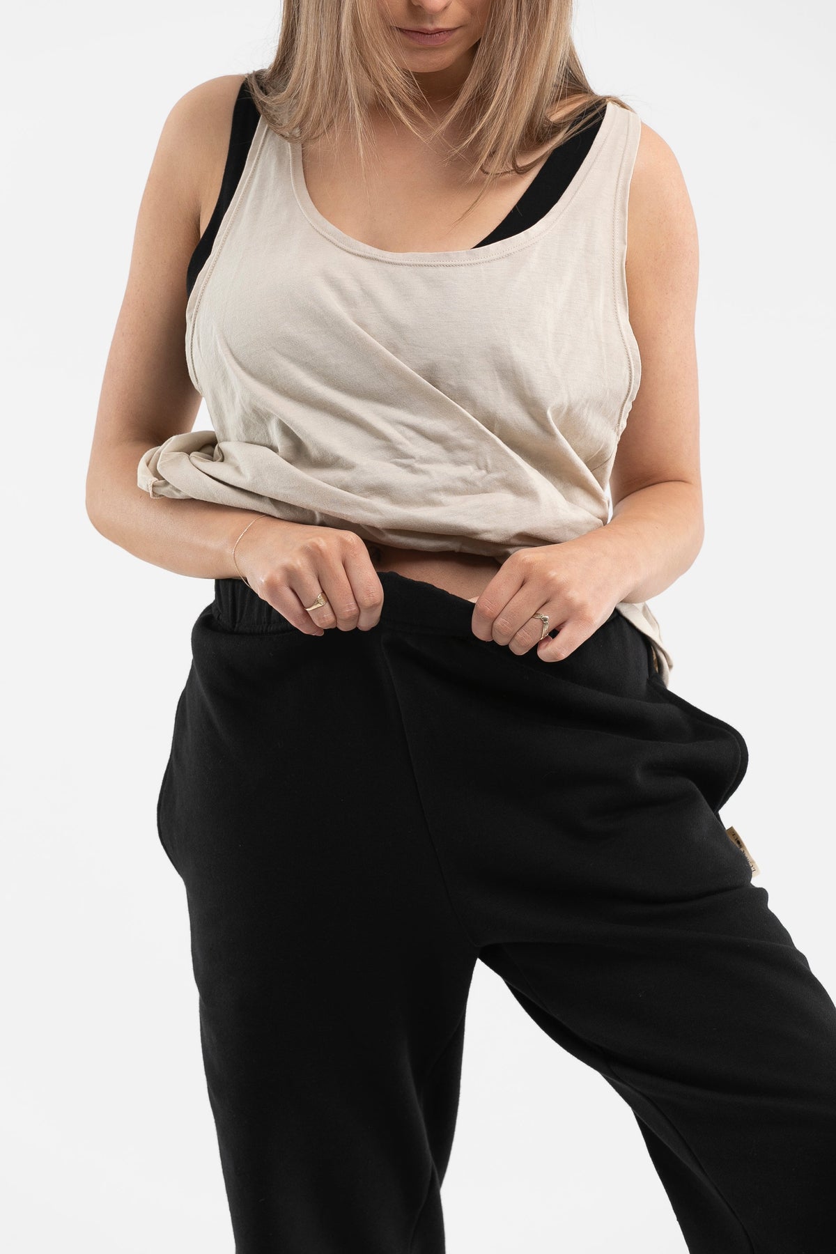 Black Organic Cotton Track Pants Made In Australia