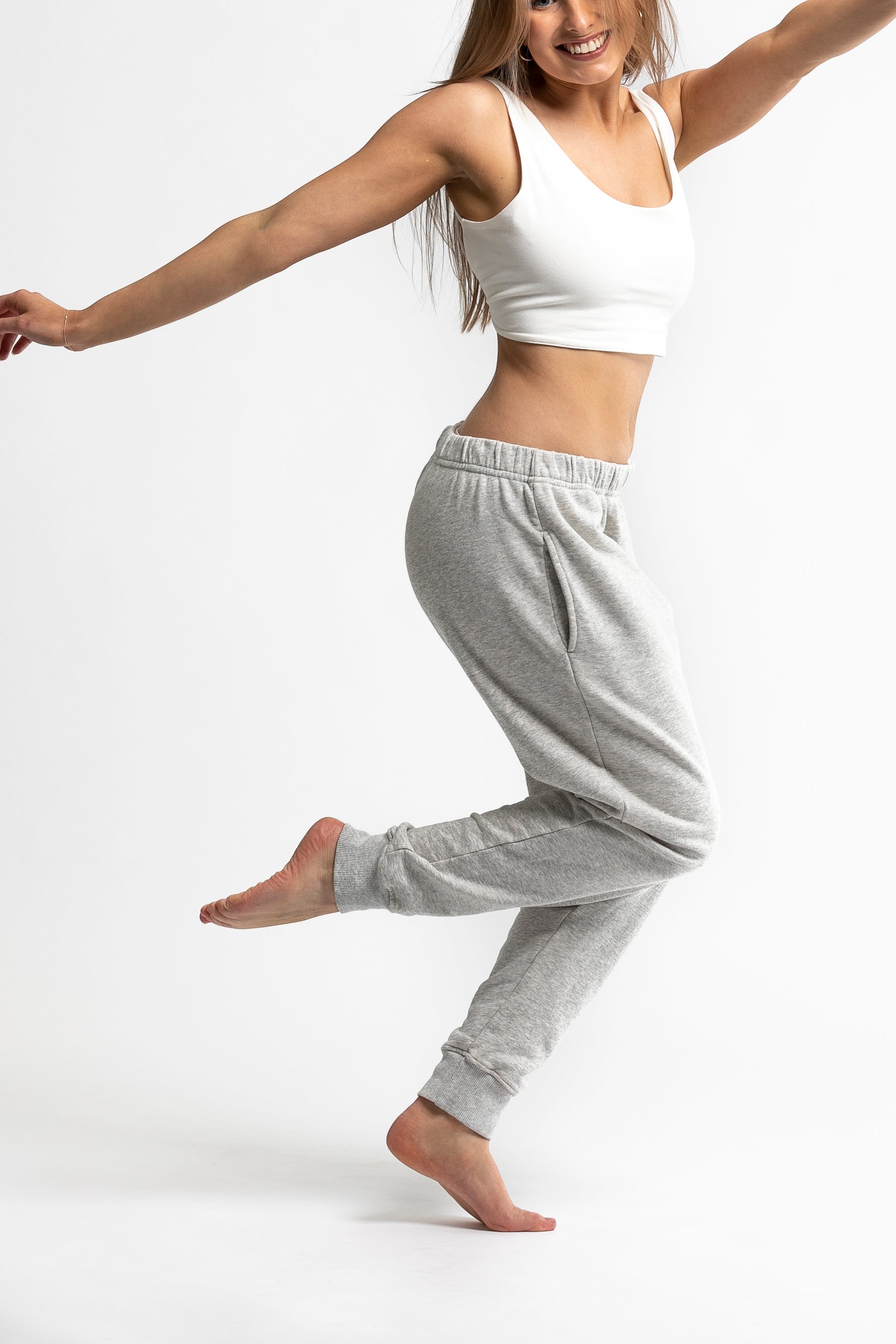 Tapered Sustainable Yoga Pants | Grey Made in Australia Luna & Soul