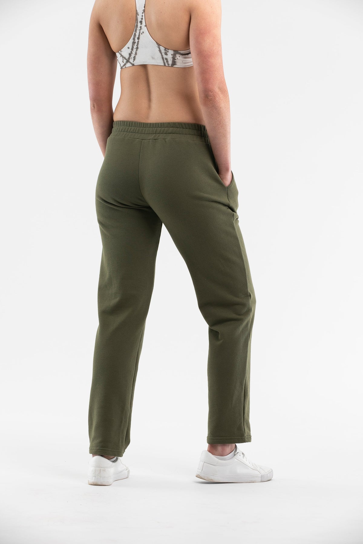 Open Leg Pants Khaki