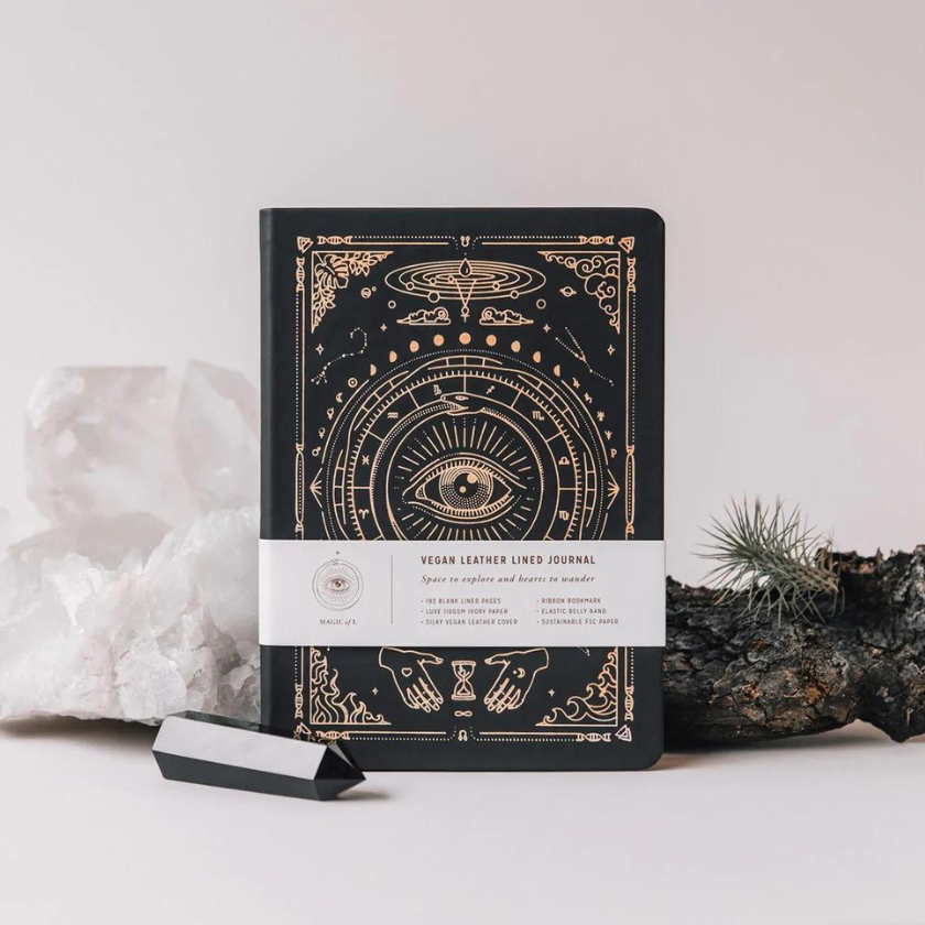 Magic of i Vegan Leather Journal Black Melbourne