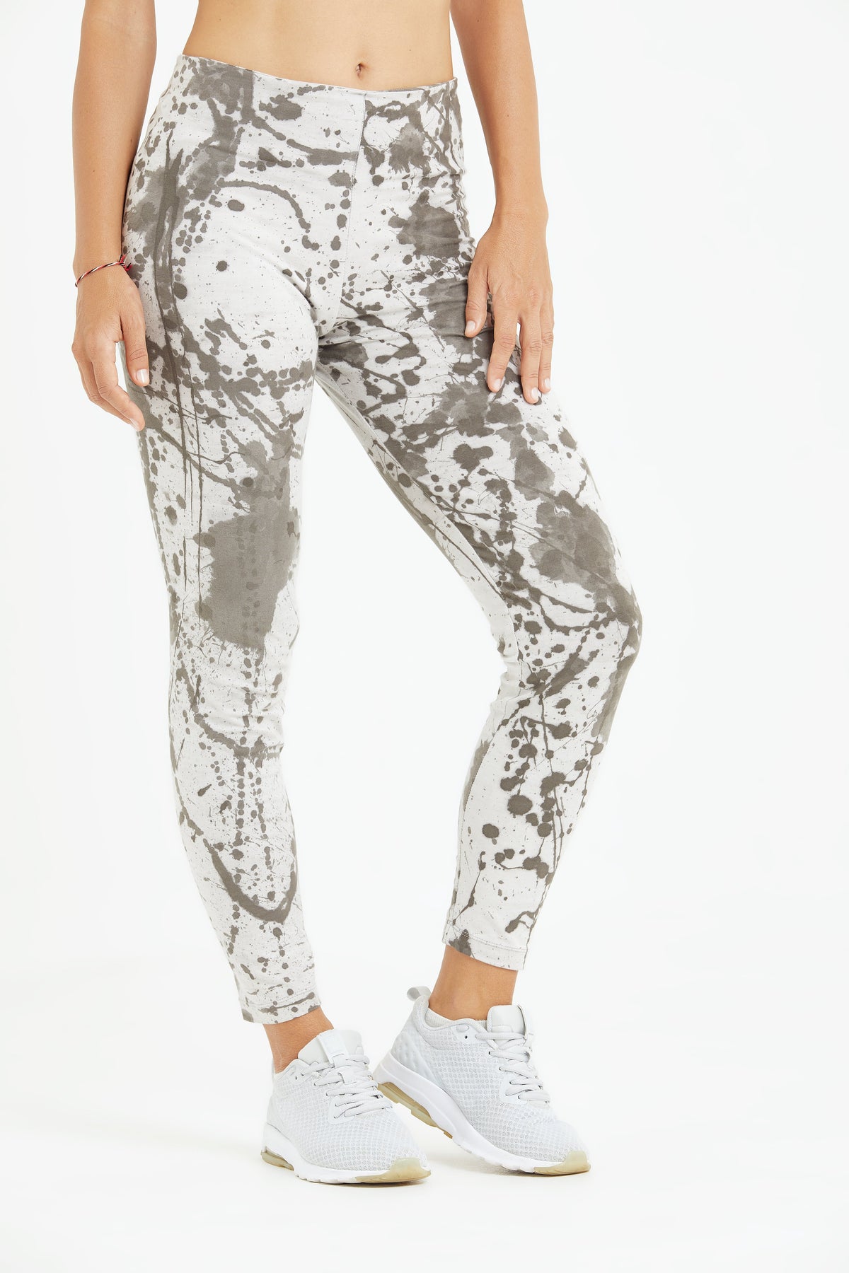 Cotton Leggings  White Grey  Luna & Soul Australia