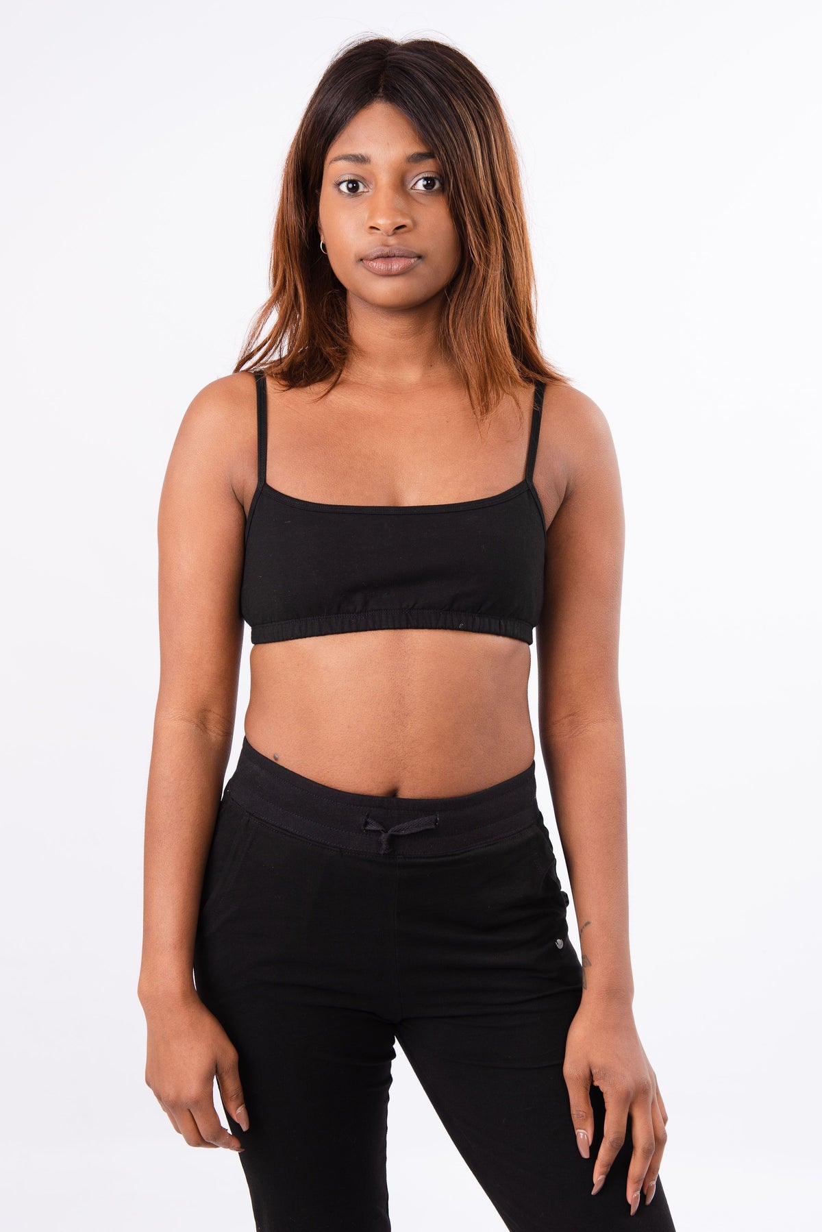 Black Organic Cotton Sports Bra for Yoga Luna & Soul Australia