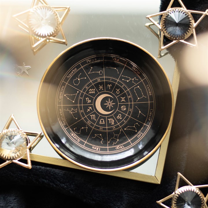 Astrology Wheel Trinket Dish | Black