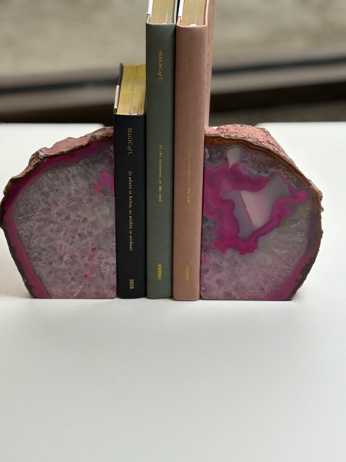 Pink Agate Bookend