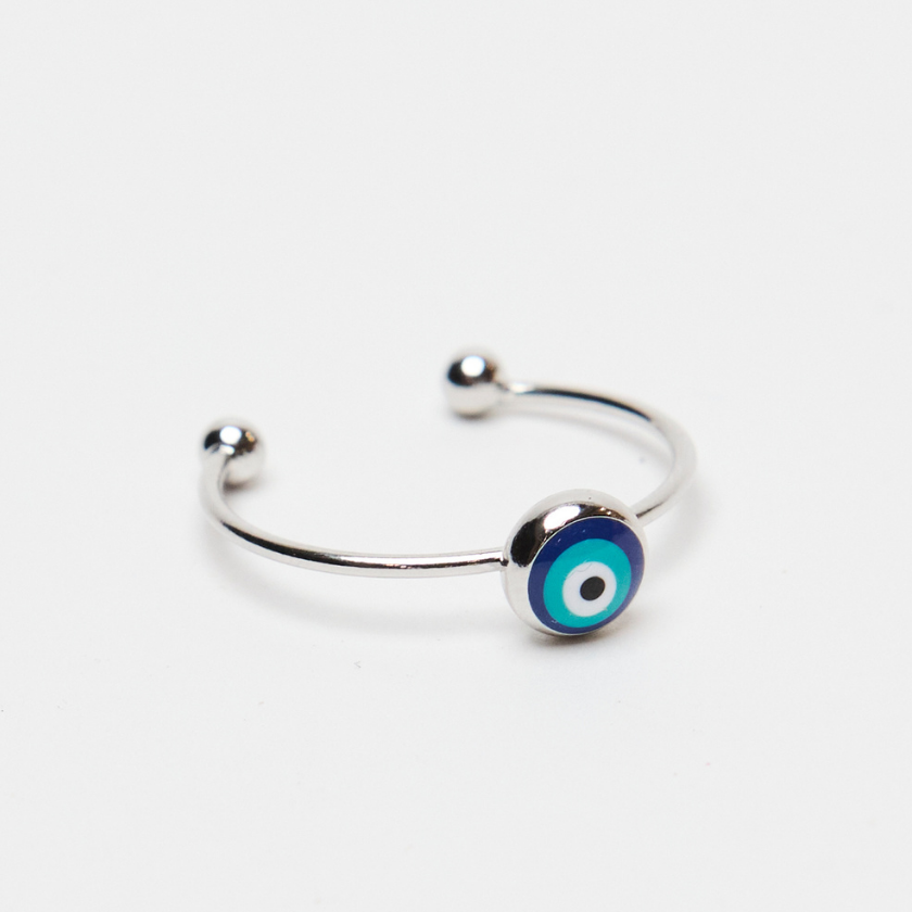 Silver Adjustable Evil Eye Ring Luna &amp; Soul Australia