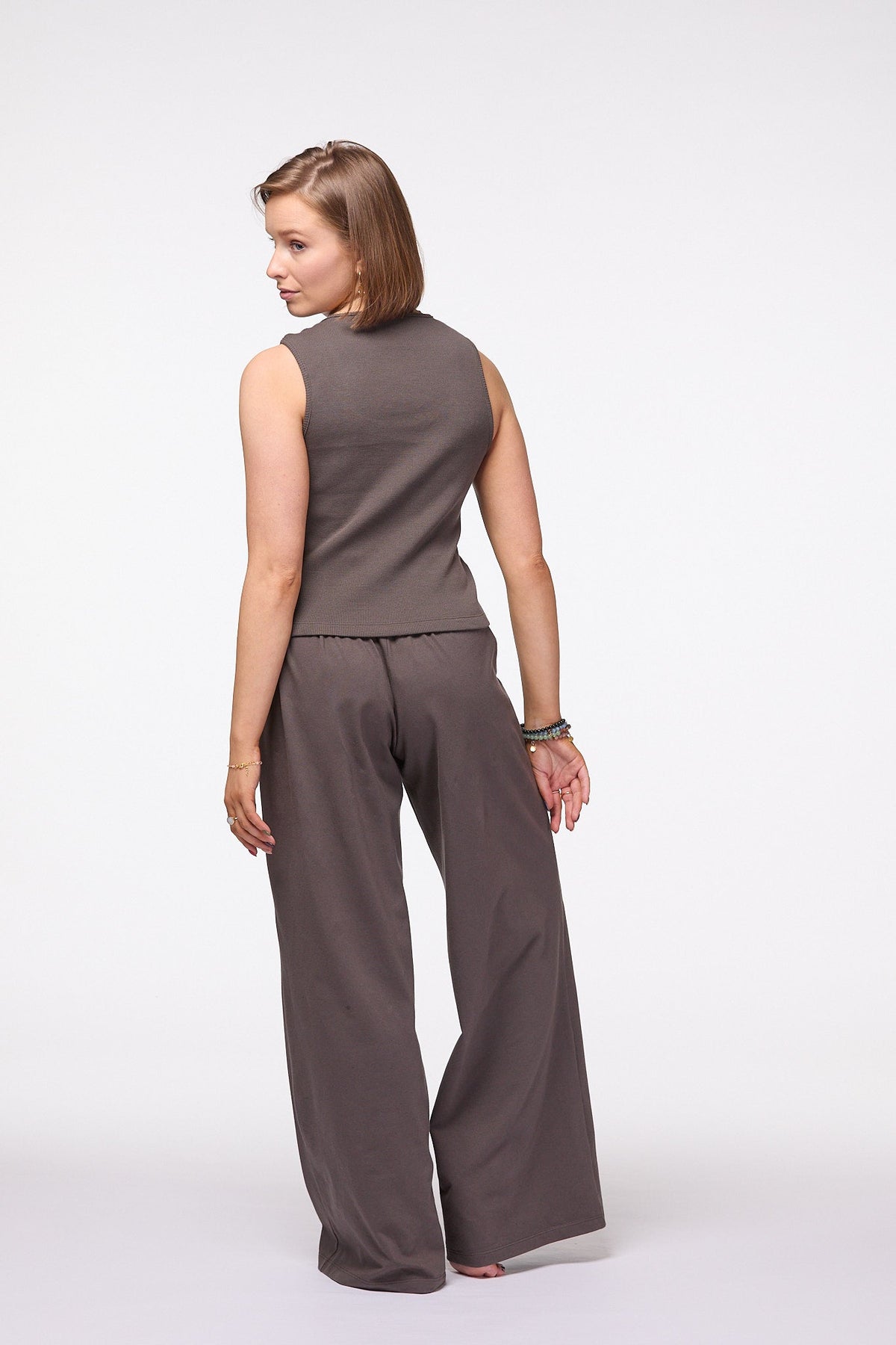 Palazzo Wide Leg Pants | Brown