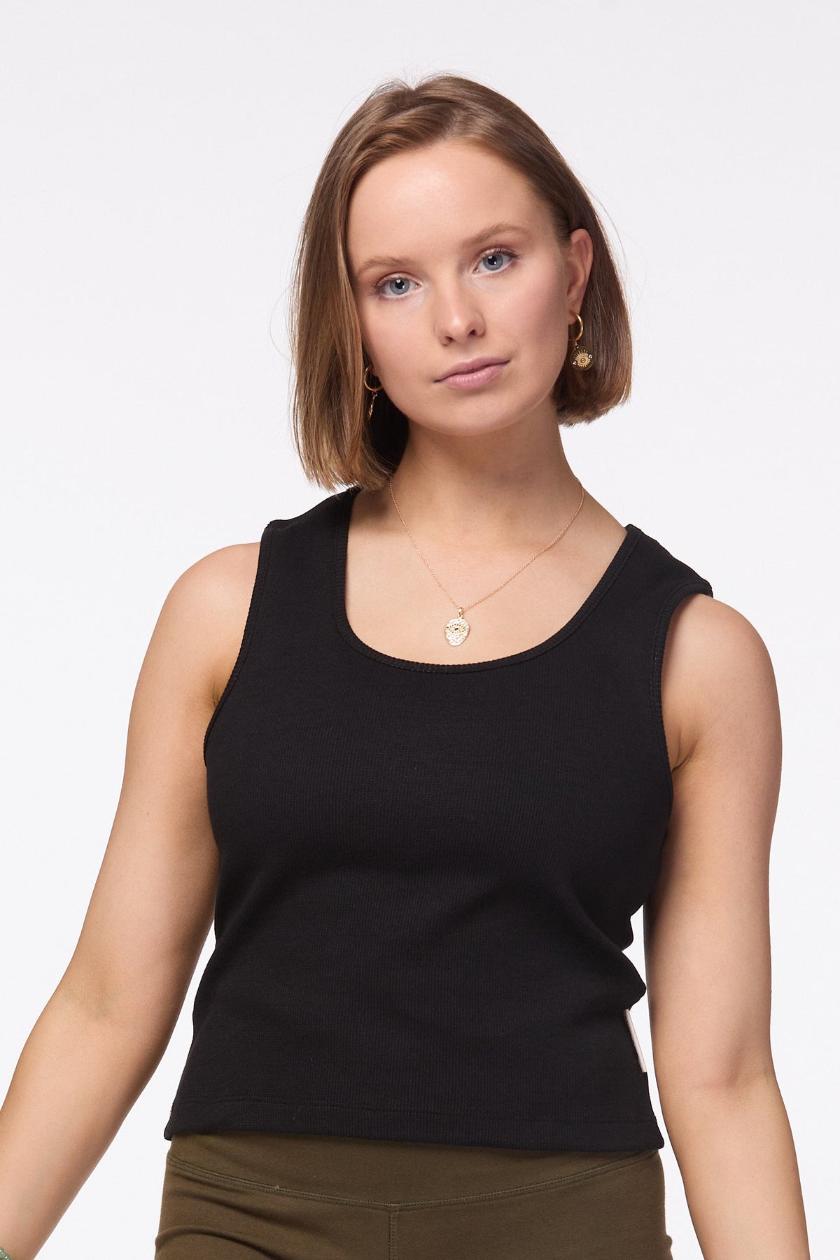 Black Cotton Rip Tank Top Australia
