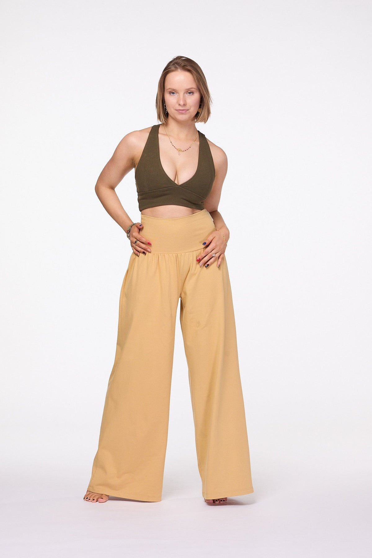 Palazzo Wide Leg Pants | Mustard