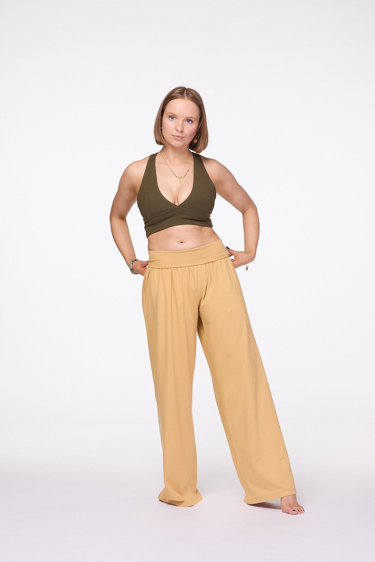 Palazzo Wide Leg Pants | Mustard