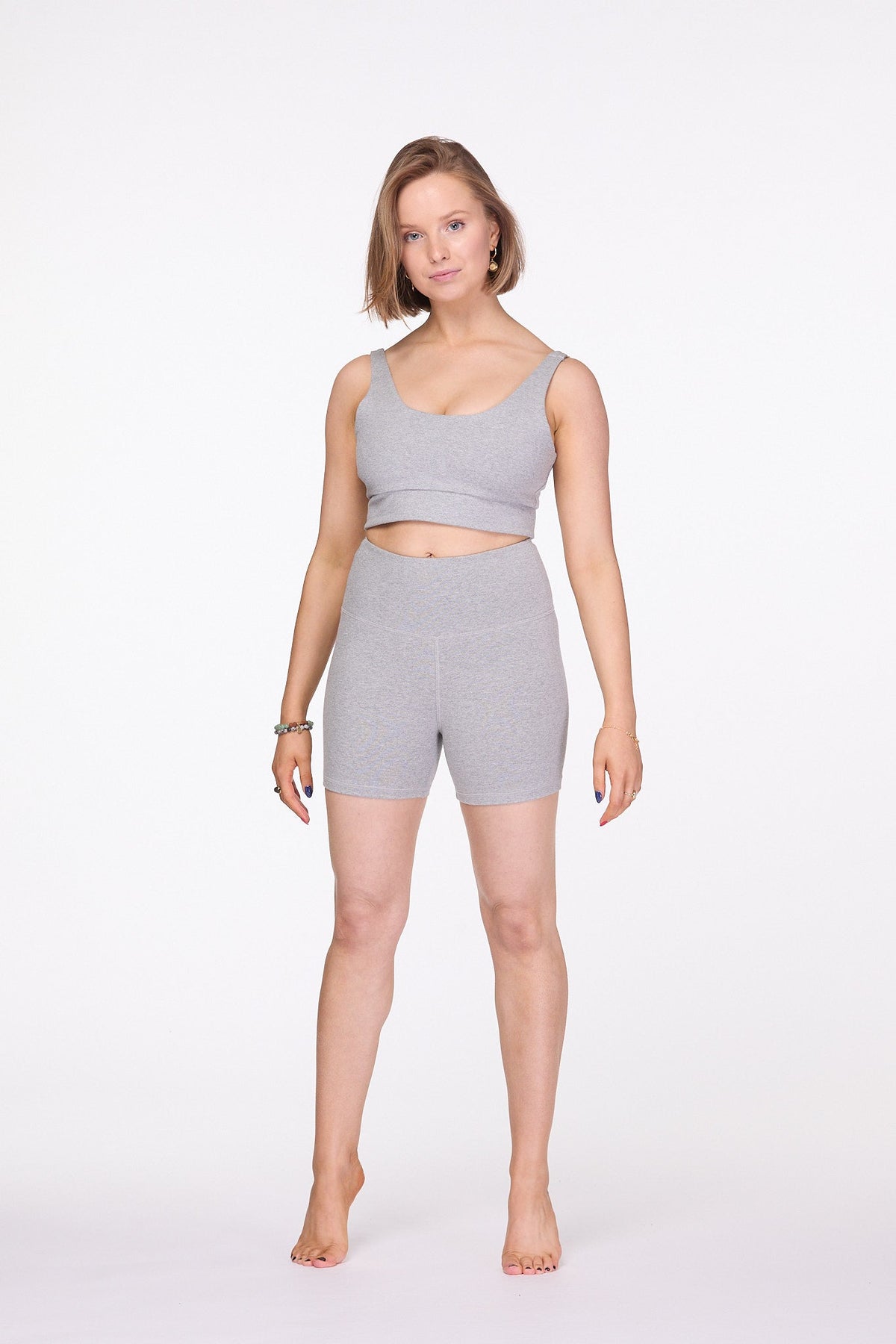 Grey Women Cotton Short Leggings Australia