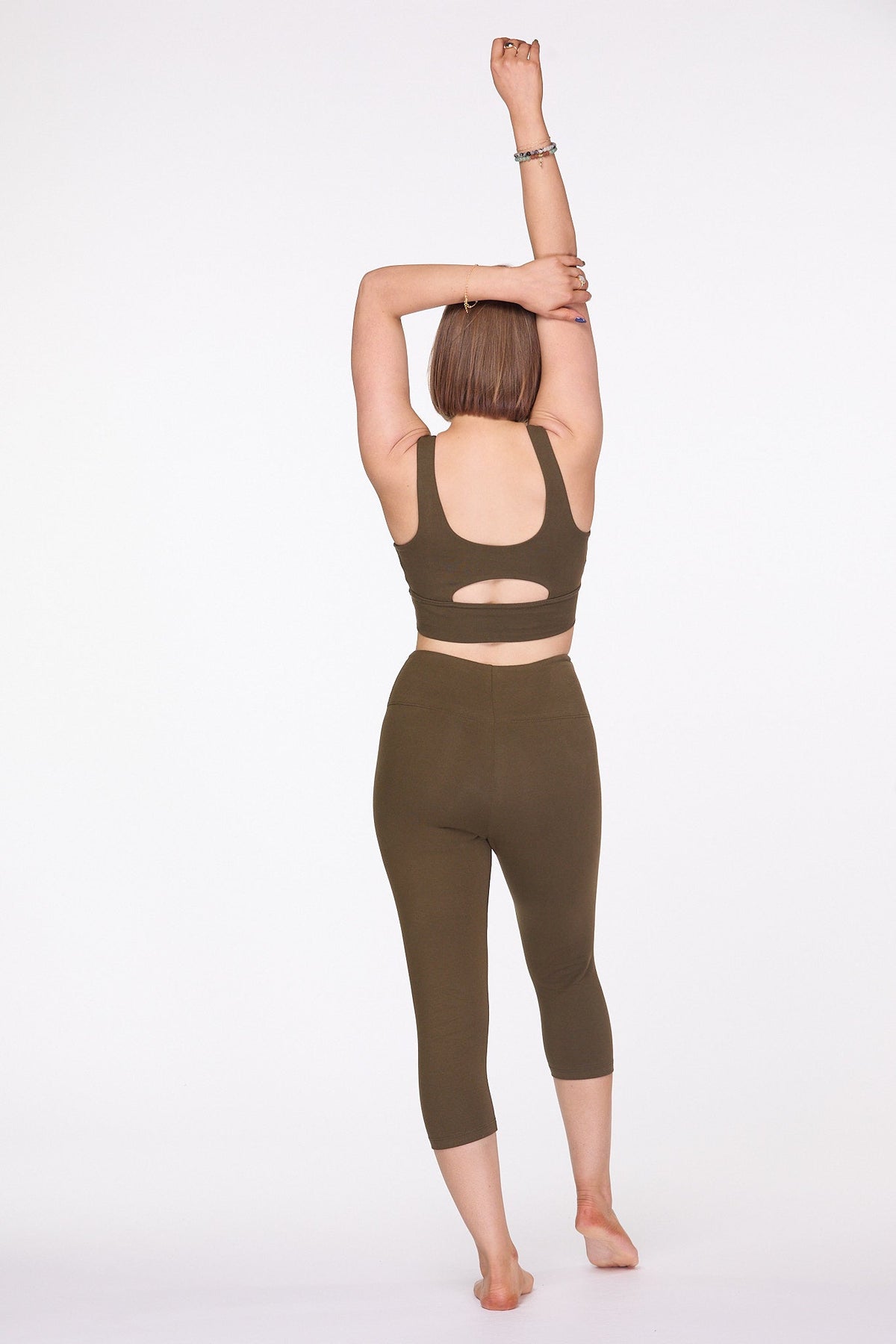 Cotton Cropped  Leggings Khaki Luna &amp; Soul Australia 