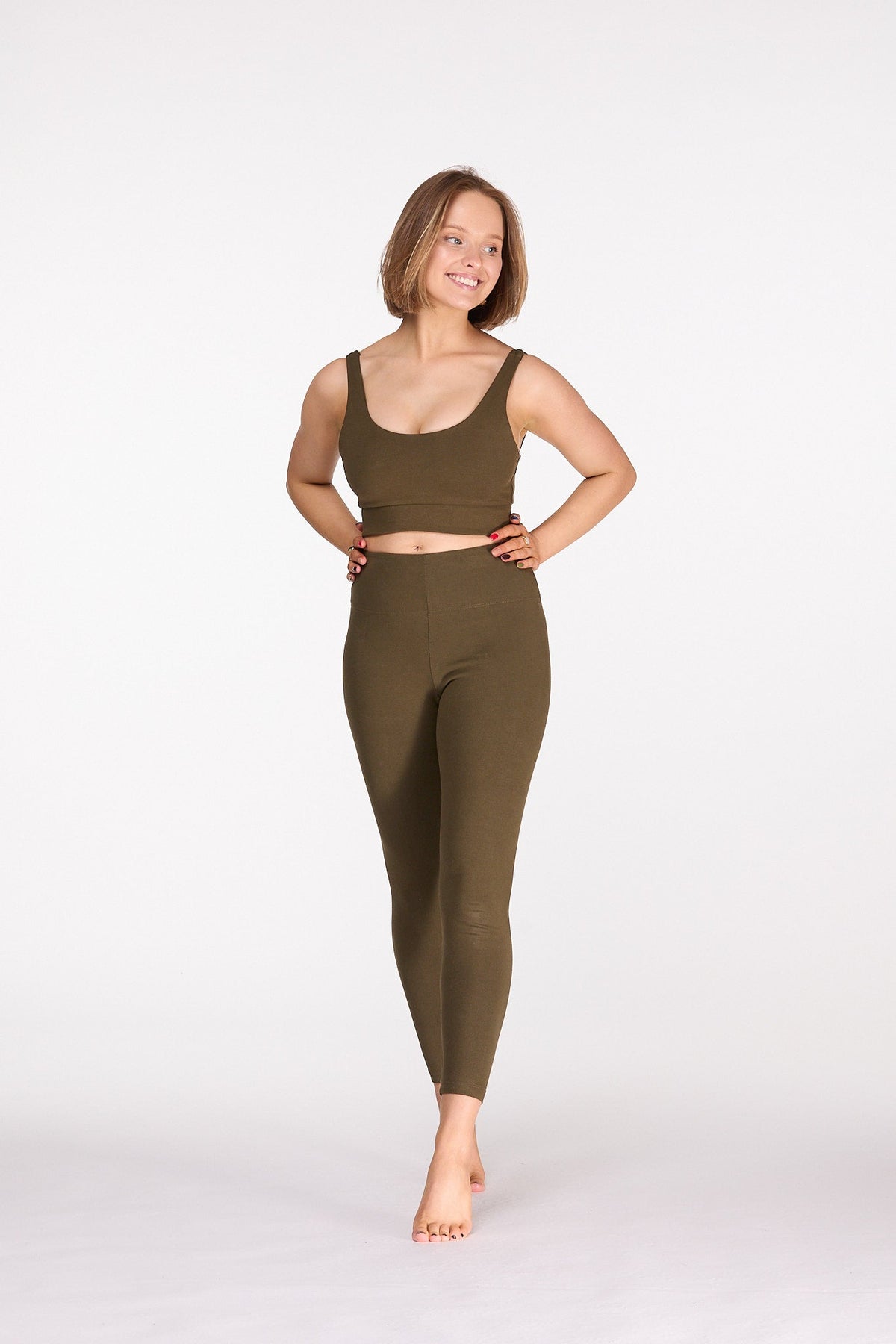 Khaki Cotton Sports Bra Australia