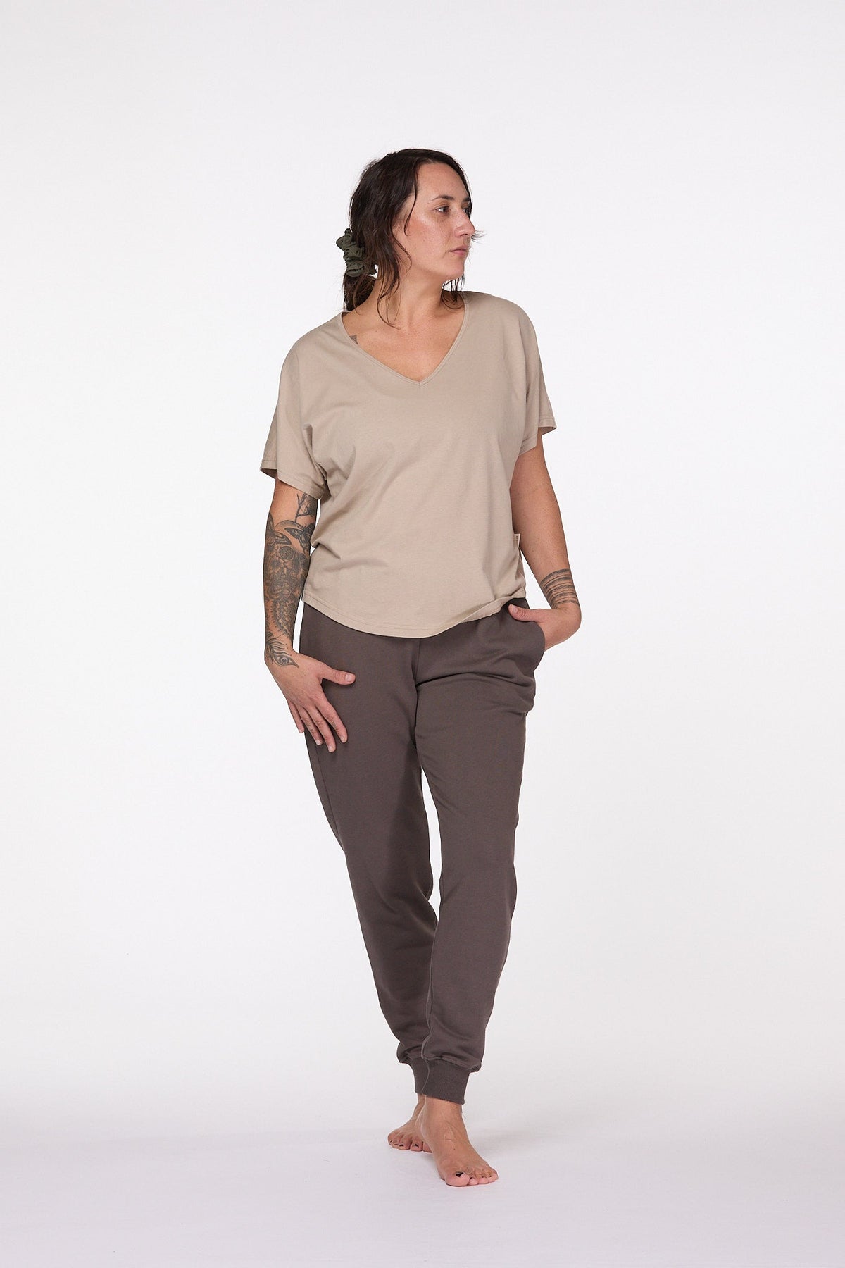 Slouchy Boxy V Neck cotton T-shirt 