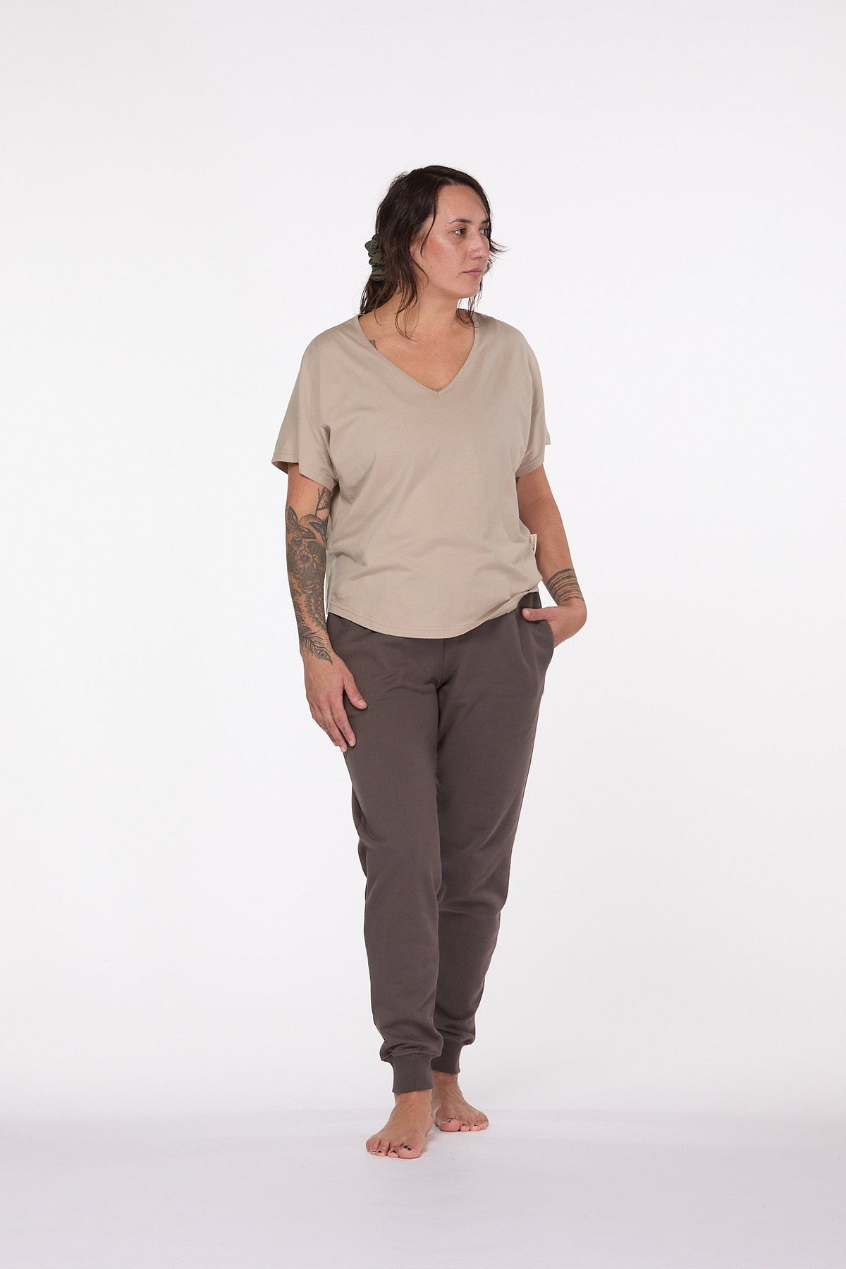 V-Neck T-Shirt | Sand