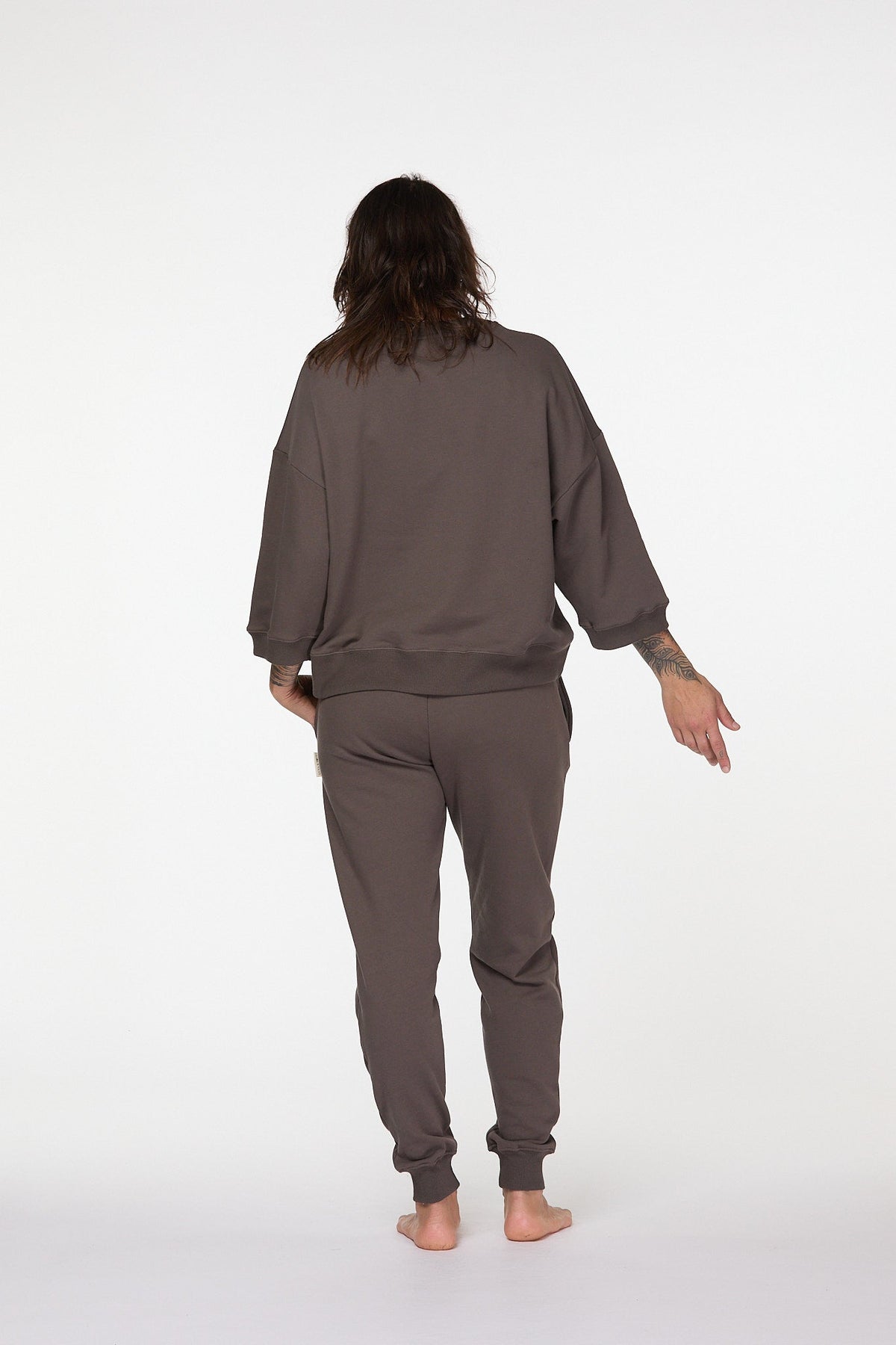 Brown Cotton Fleece Track Pants Australia